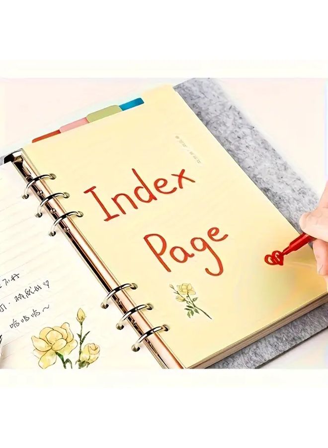 12 مجموعة أقسام دفتر ملاحظات A6 بـ 6 ثقوب بألسنة قابلة للكتابة - Image 5